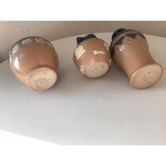 3 Antique Mini , Small Royal Doulton Lambeth Pitcher ,Vase Blue and Tan - Picture 4 of 7